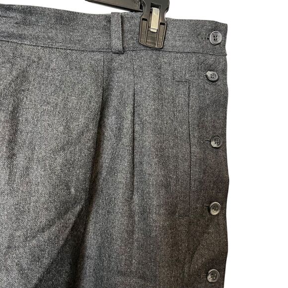 Liz Claiborne Pleated Midi Modest Vintage Gray Wool Skirt Pockets Old Money 16 - Picture 7 of 16